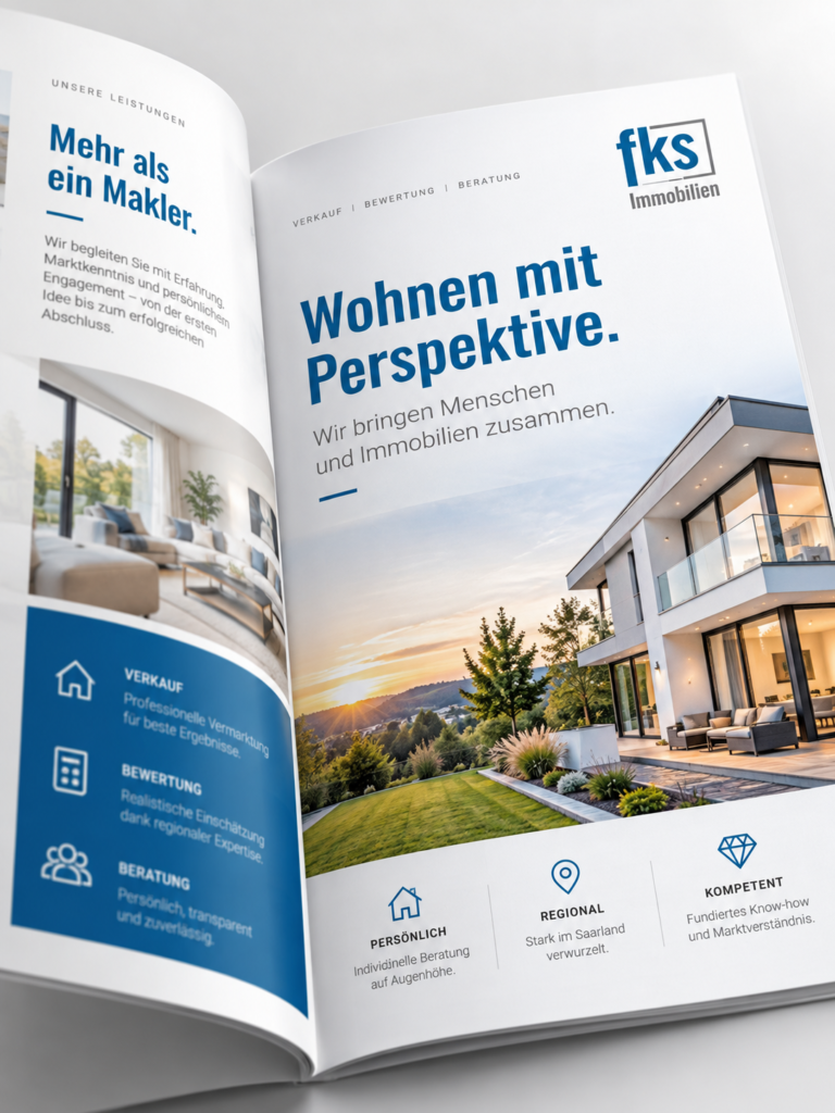 Broschürengestaltung für FKS Immobilien