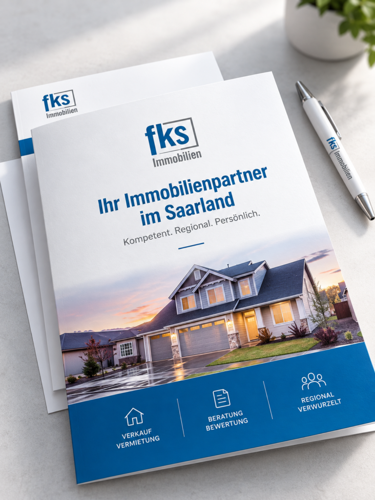 Immobilienbroschüre im Corporate Design von FKS Immobilien